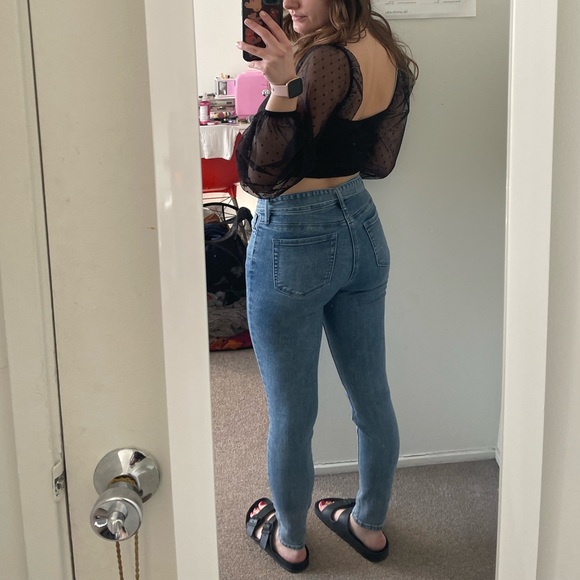 PACSUN Denim Belted High-Rise Jeggings - Picture 2 of 4